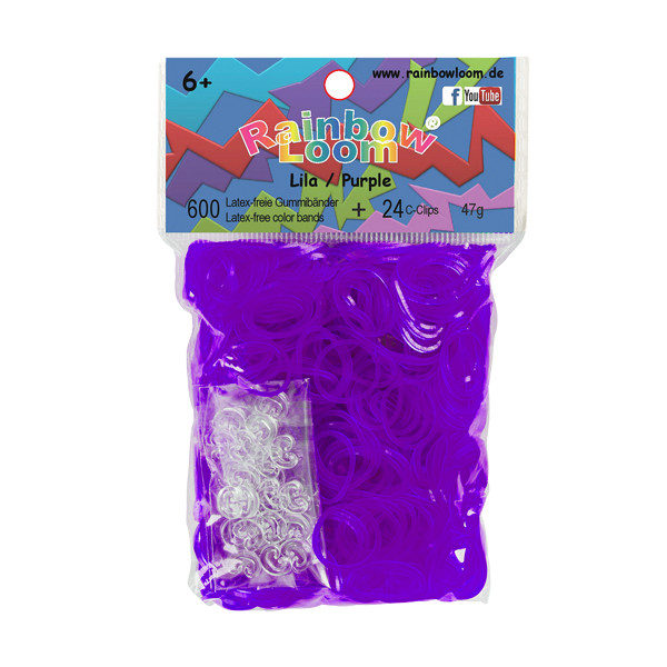 Rainbow Loom® Gummibänder Lila Jelly