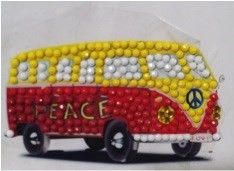 Crystal Art Painting-Sticker - Peace Camper Van