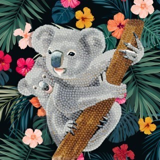 Crystal Art Card - Koala & Baby
