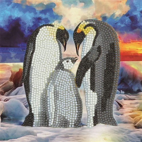 Crystal Art Card -Penguin Family