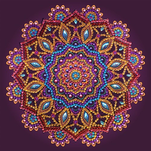 Crystal Art Card -Purple Mandala