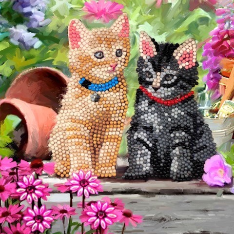 Crystal Art Card - Cat Friends