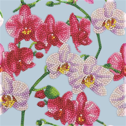 Crystal Art Card - Watercolor Orchids