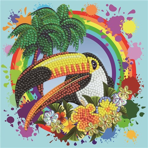 Crystal Art Card -Rainbow Toucan