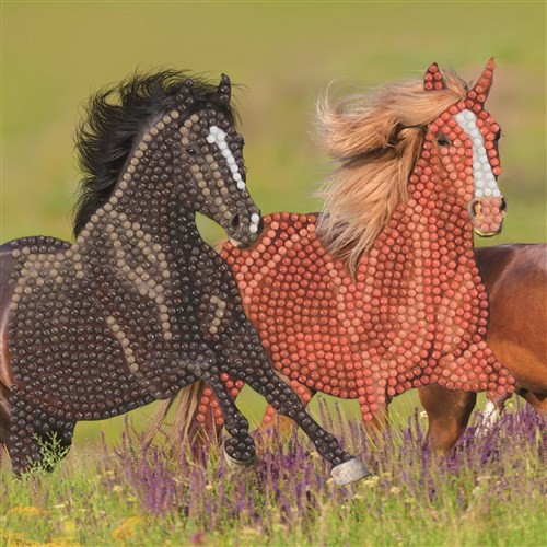 Crystal Art Card - Galloping Horses